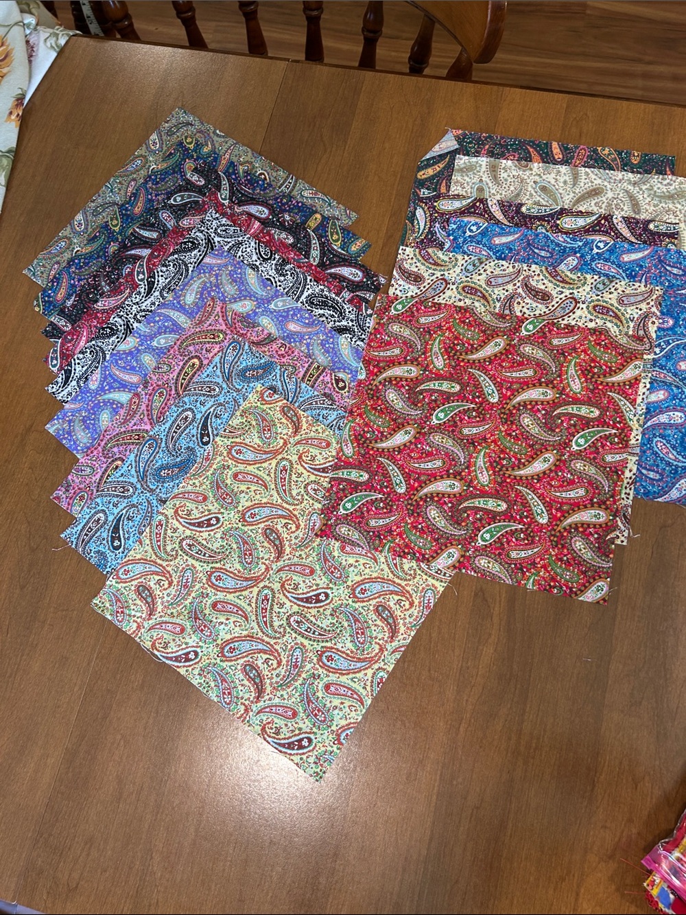15 Paisley 10” fabric squares